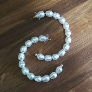 Pearl hoop earrings